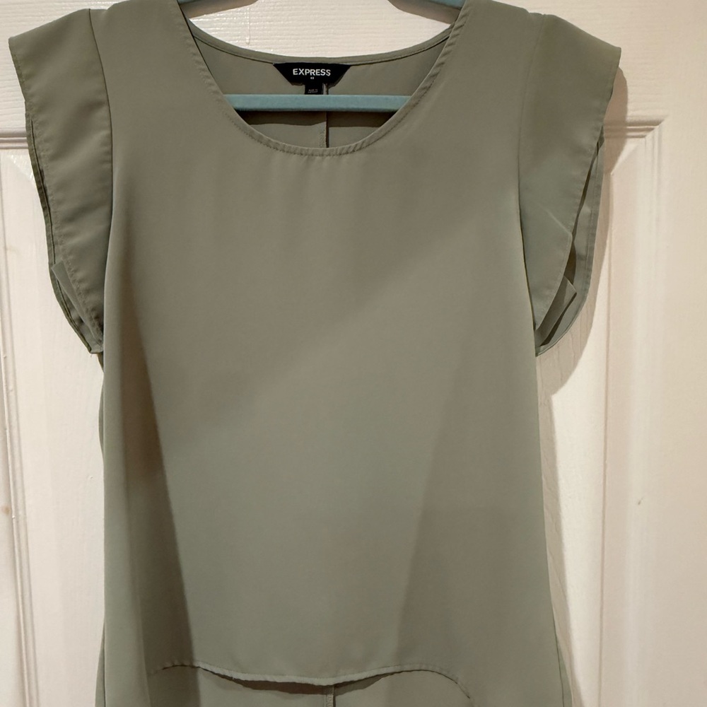Express Women's Sage Green Blouse